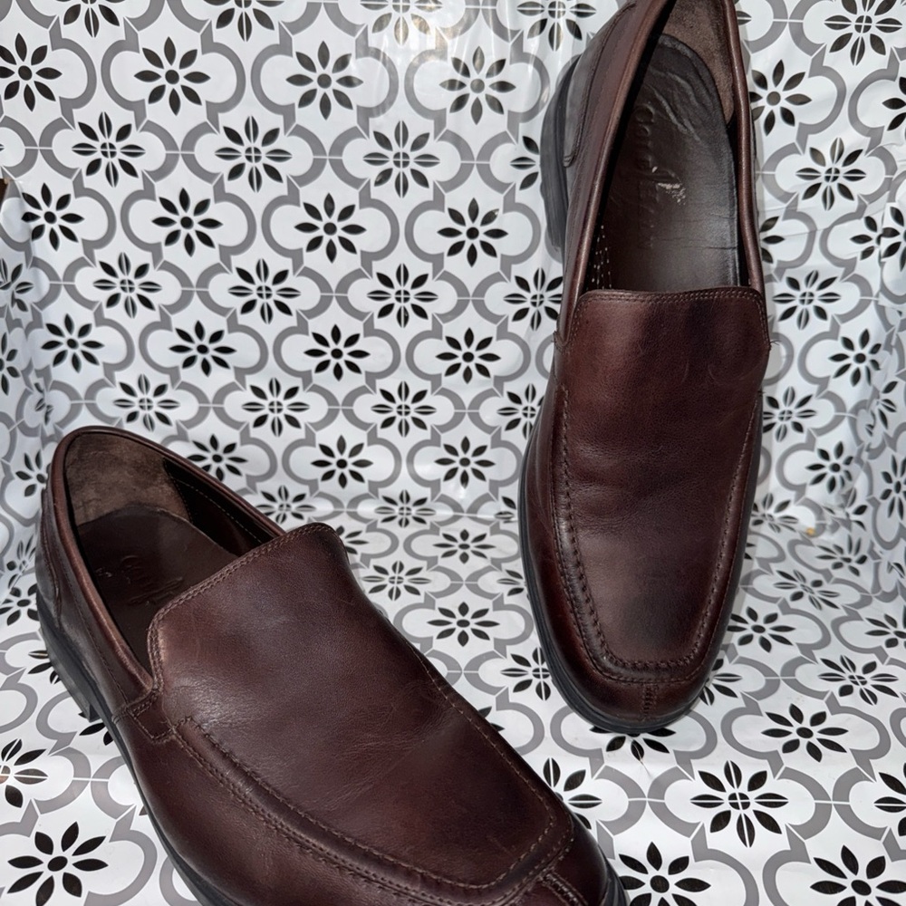 Cole Haan Nike air Dark Brown Leather Slip-On dress up Loafers Sz 9M